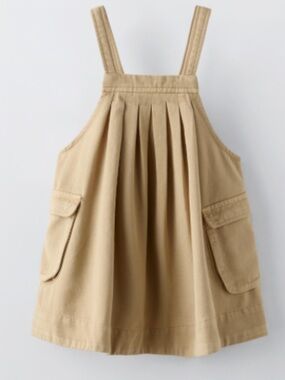 Zara Girls’ Tan Overall Dress 2T